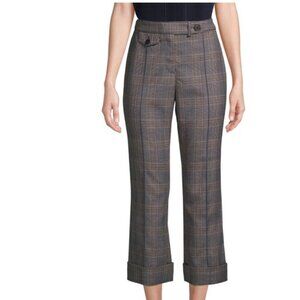 DEREK LAM 10 CROSBY Plaid Cropped Pants Size 6
